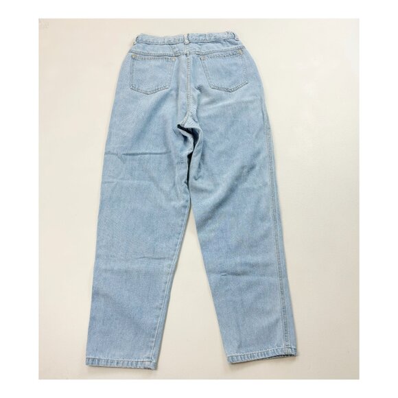 LORIELLE Vintage 80s High Waisted Mom Jeans SZ 11/12 Light Wash Pleated Front - Picture 9 of 10